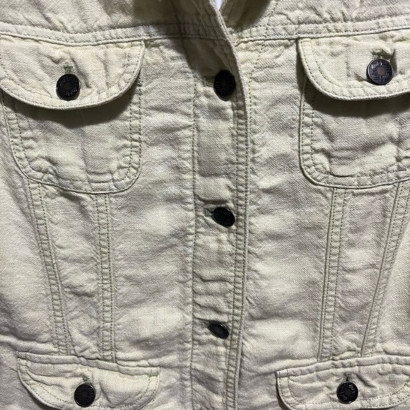 J Jill vintage 100% linen jacket SP coastal grandma casual layer yellow quality - Picture 4 of 5